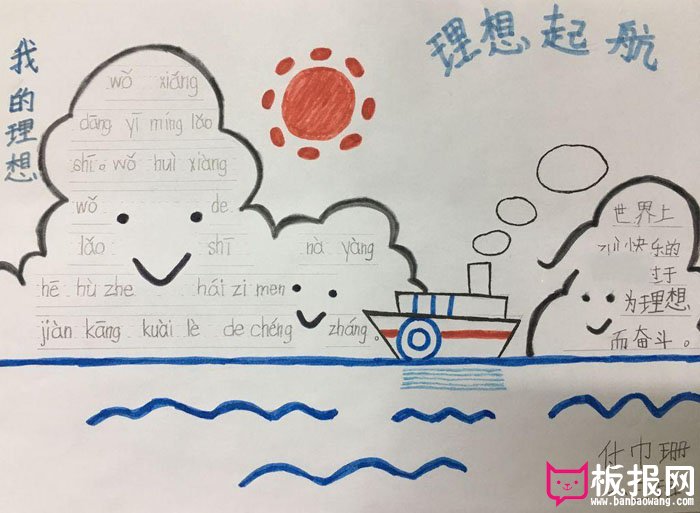 小学生青春理想手抄报，理想启航