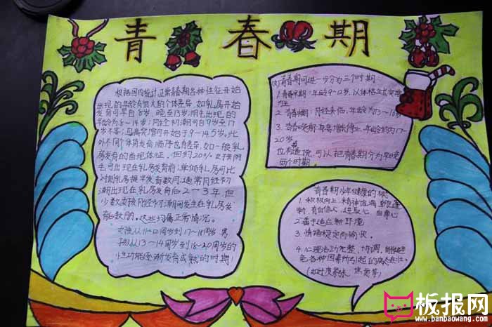 放飞青春理想的手抄报，青春期