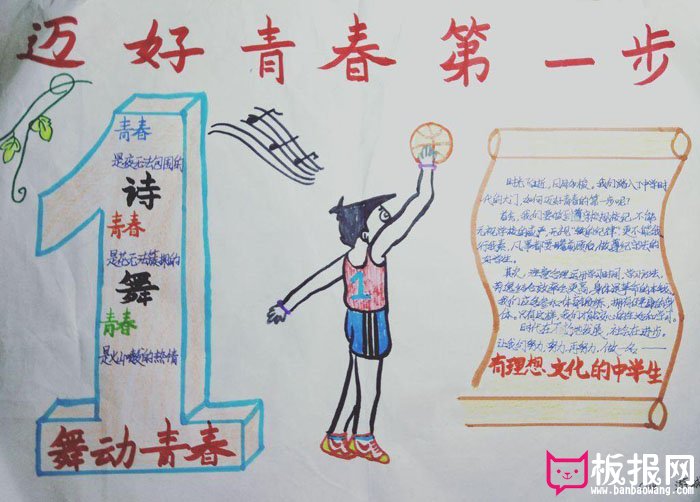 青春理想手抄报图片，迈好青春第一步