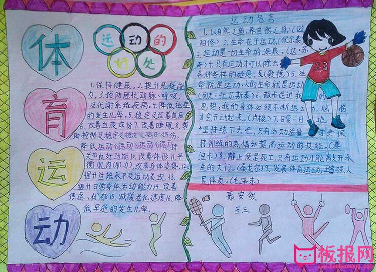 体育手抄报，运动有益身心健康