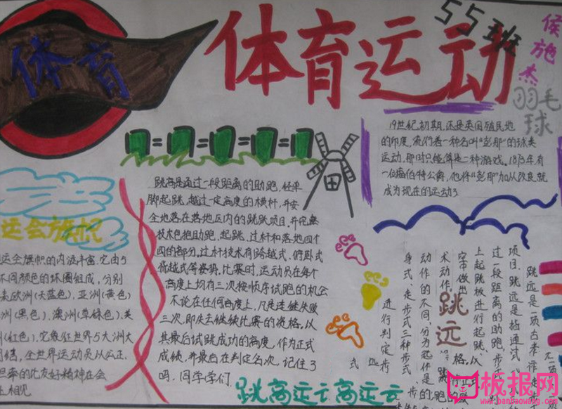 体育手抄报图片，体育运动的种类