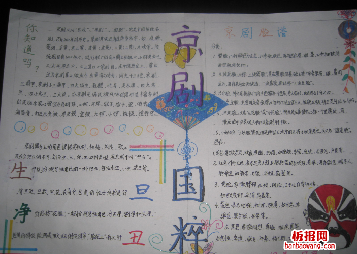 京剧国粹手抄报