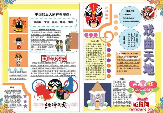戏曲天地手抄报展板