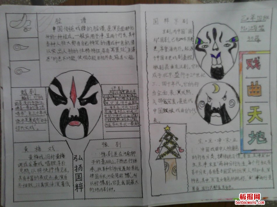 弘扬国粹戏曲手抄报