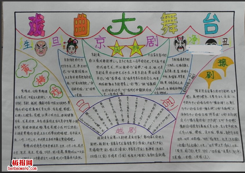 关于中国戏曲初中生的的手抄报