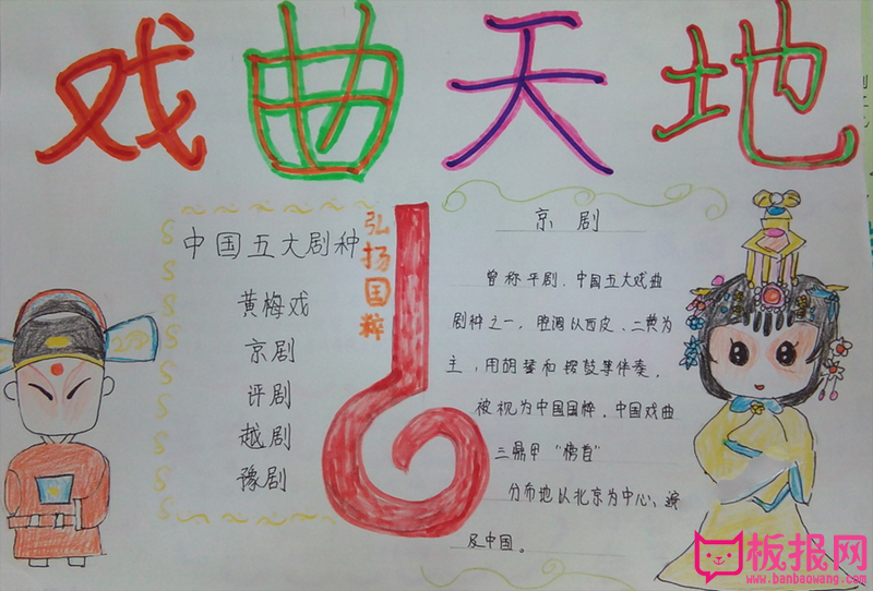 戏曲大舞台手抄报，戏曲天地