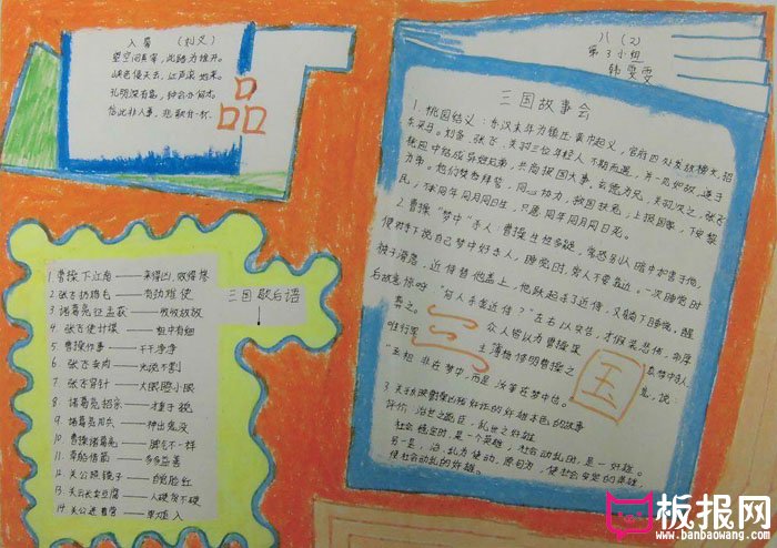 初一历史手抄报图片，追忆三国