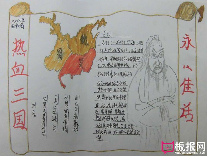 初一历史手抄报图片，热血三国