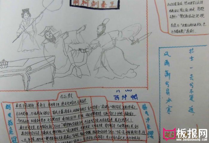 简单的历史手抄报图片，荆轲刺秦王
