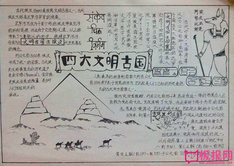 历史手抄报，四大文明古国