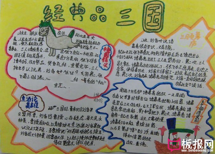 漂亮的历史手抄报图片，经典品三国
