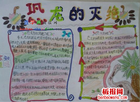 恐龙的灭绝手抄报