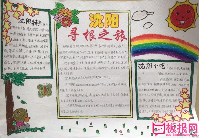 漂亮的地理手抄报图片，沈阳寻根之旅