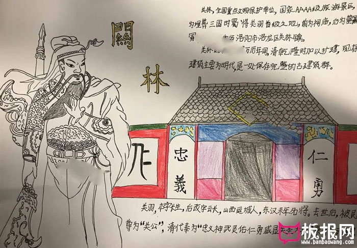 好看的地理手抄报图片，关林