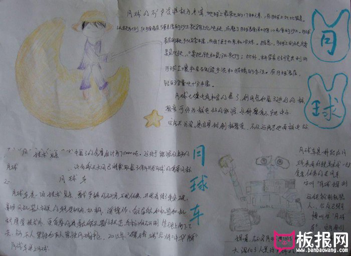 地理手抄报图片，月球