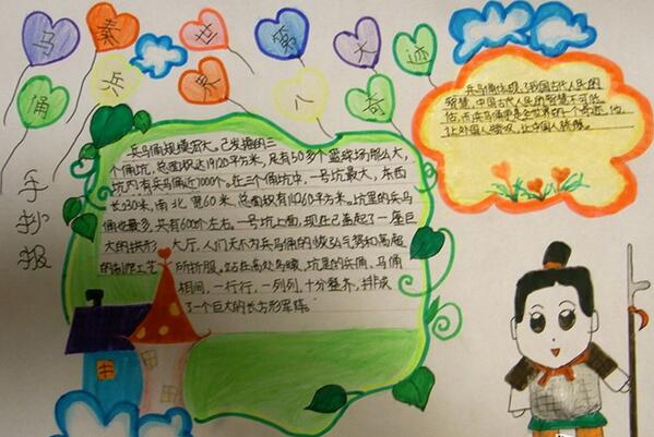 兵马俑手抄报，历史手抄报