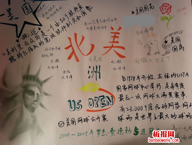 北美洲手抄报图片