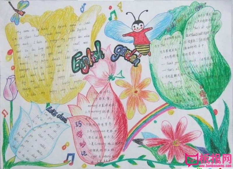 小学生英语手抄报图片大全,快乐学英语(13张)