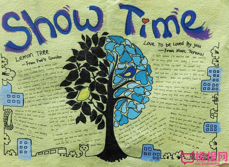 英语手抄报内容，show time