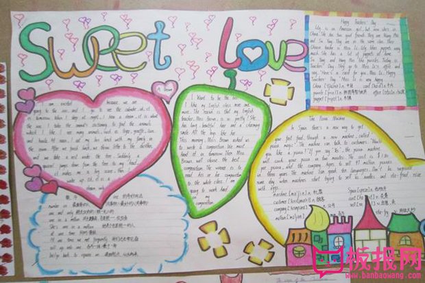 英语手抄报内容，sweet love