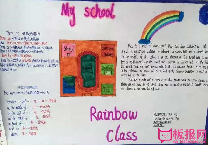 我的学校英语手抄报，rainbow class