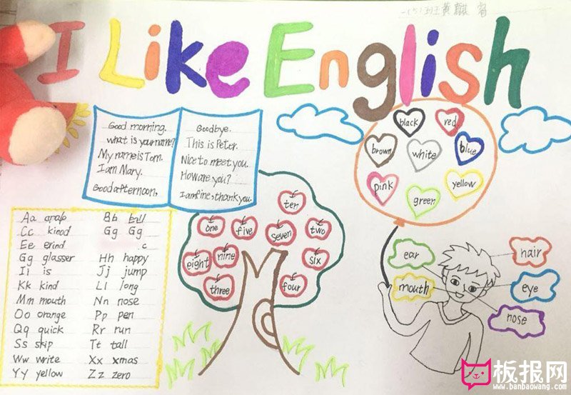 小学生英语手抄报，我喜欢英语