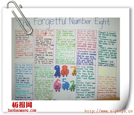 健忘的数字八英语故事英语手抄报