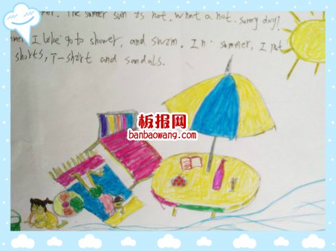我喜欢夏天去游泳英语手抄报