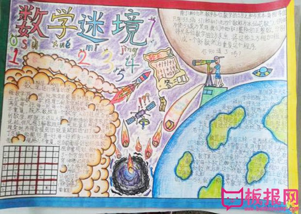 三年级数学手抄报，数学迷境
