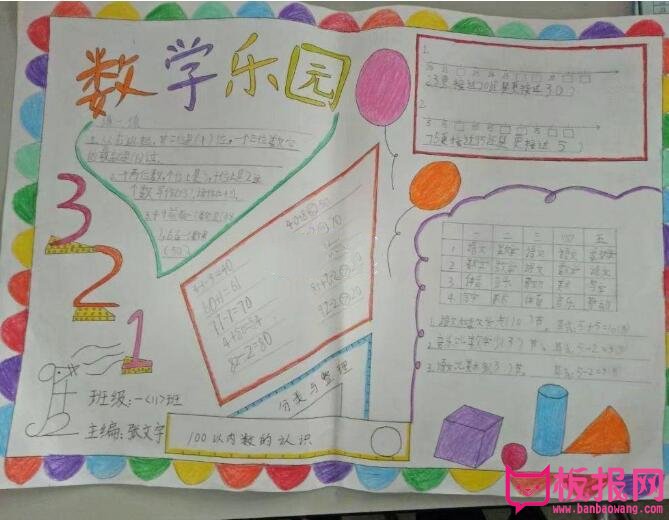 数学乐园手抄报图片大全，遨游在数学的乐园（四张）