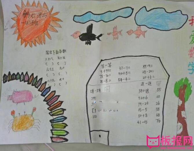 小学生数学手抄报图片，我爱数学（四张）