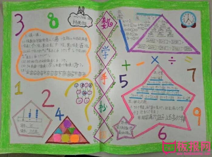 一年级关于数学的手抄报，我的数学梦