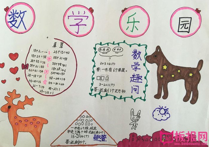小学数学手抄报图片，数学乐园