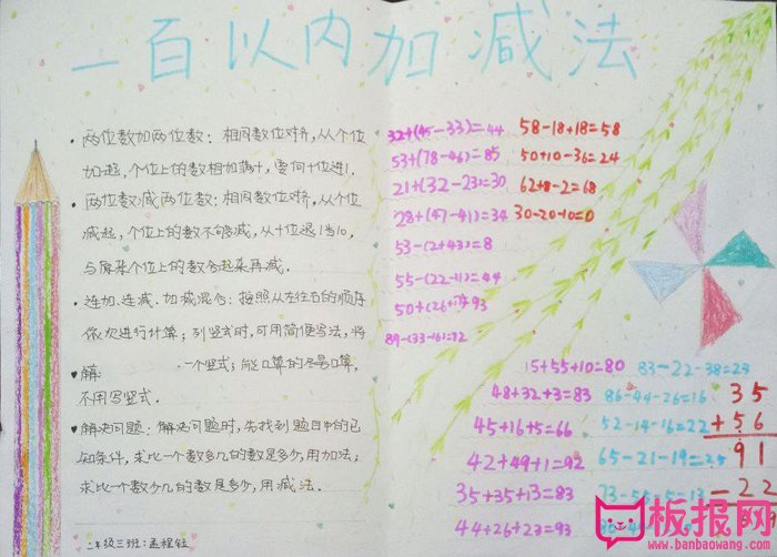 二年级数学手抄报图片，数学校园报