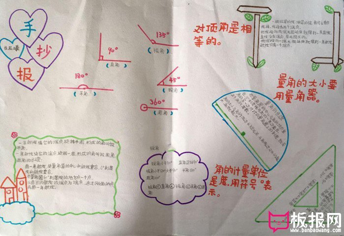 四年级数学手抄报，量角器