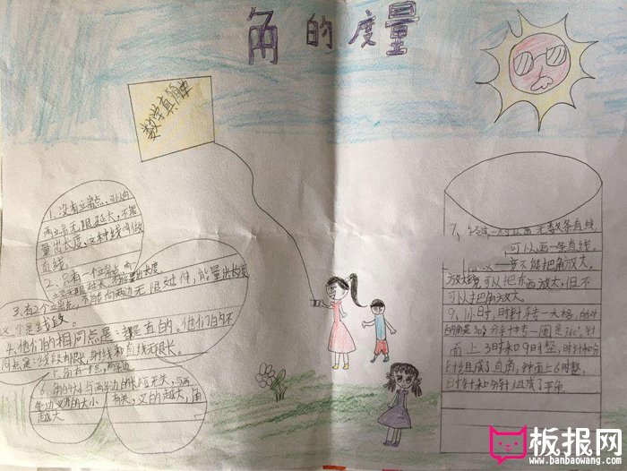 小学四年级数学手抄报图片，角的认识