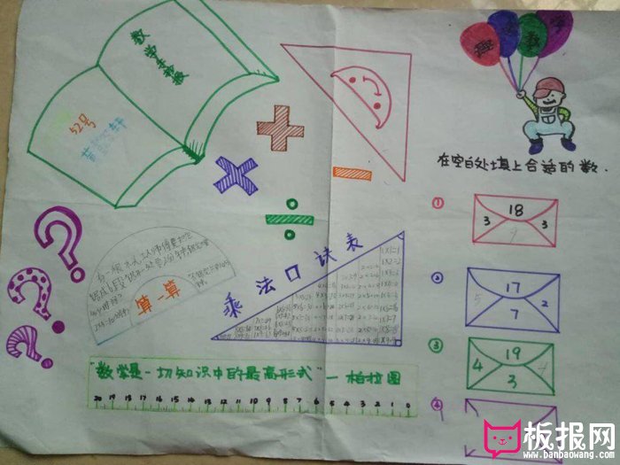 二年级数学手抄报图片，错题手抄报