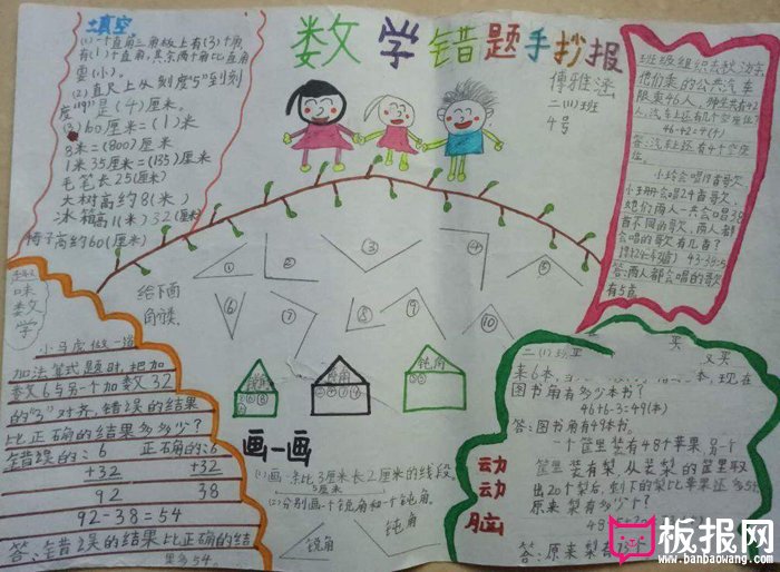 好看的二年级数学手抄报，数学易错题
