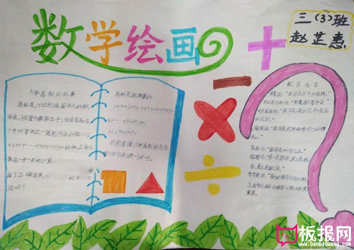 小学生数学手抄报图片，数学绘画
