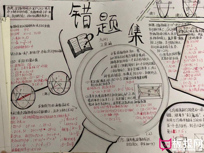 漂亮的初中数学手抄报，错题集
