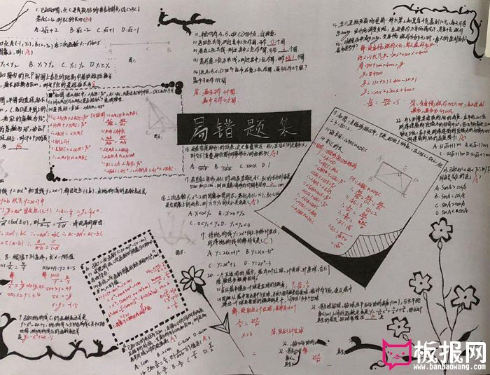 初中数学手抄报图片，易错题集