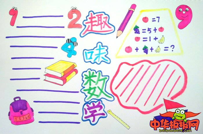 数学手抄报简单又漂亮，趣味数学