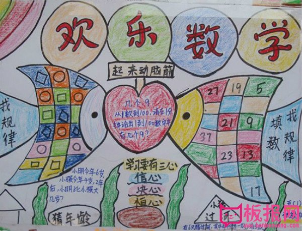 三年级数学手抄报图片，欢乐数学
