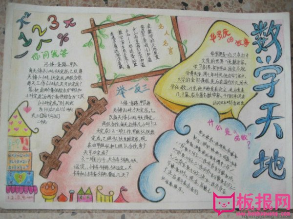 四年级数学手抄报图片，数学天地
