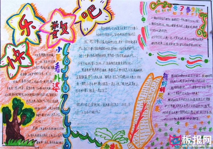 数学手抄报，快乐数吧