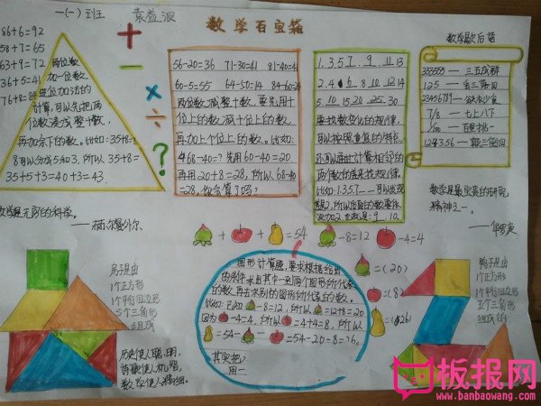 二年级数学手抄报内容，数学百宝箱