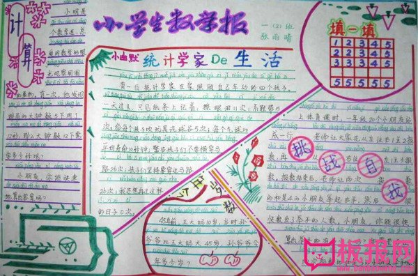 二年级数学手抄报，挑战自我