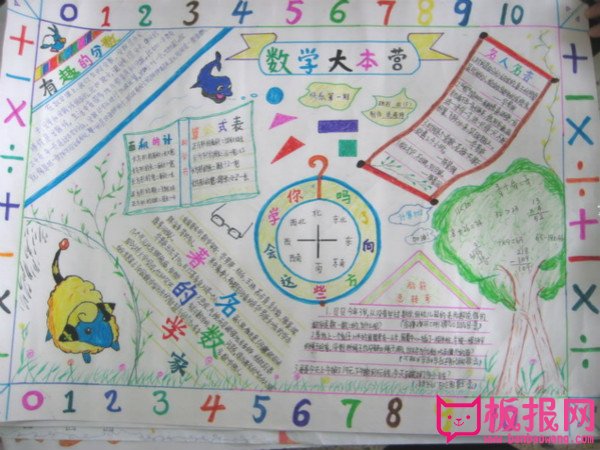 二年级数学手抄报图片，数学大本营