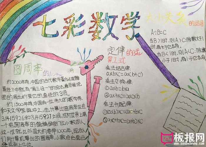 数学手抄报图片，七彩数学