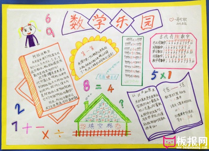 二年级数学手抄报，数学乐园